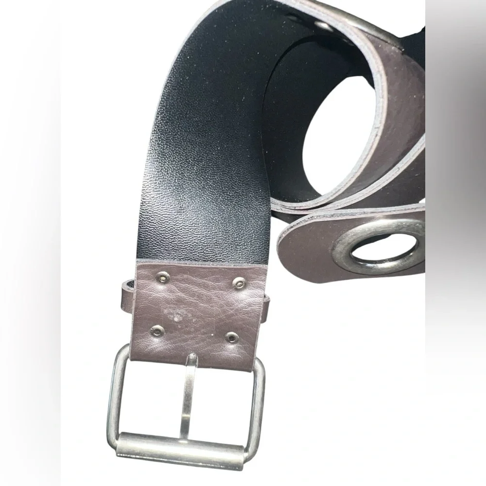 Women’s Dark Brown Statement‎ Belt Silver Hardware 25”-35”